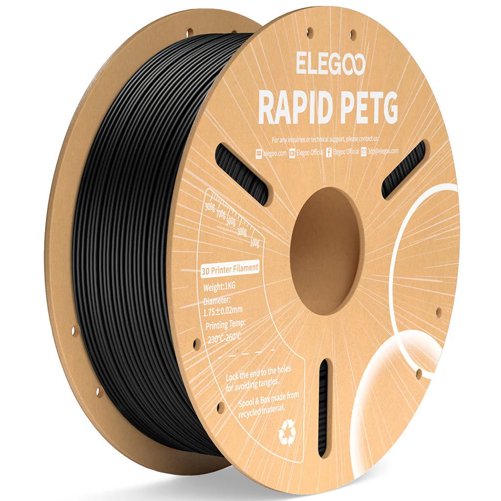 Elegoo Rapid PETG Filament – 1.75mm Black 1kg