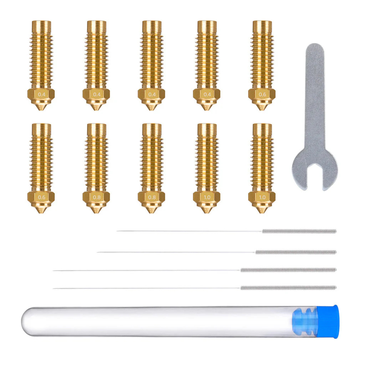Elegoo Multi-Size Brass Nozzle Kit for Neptune 4 Plus / 4 Max