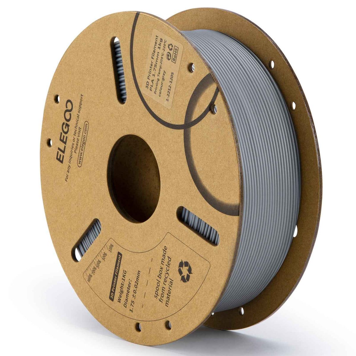 Elegoo PLA Filament – 1.75mm Grey 1kg
