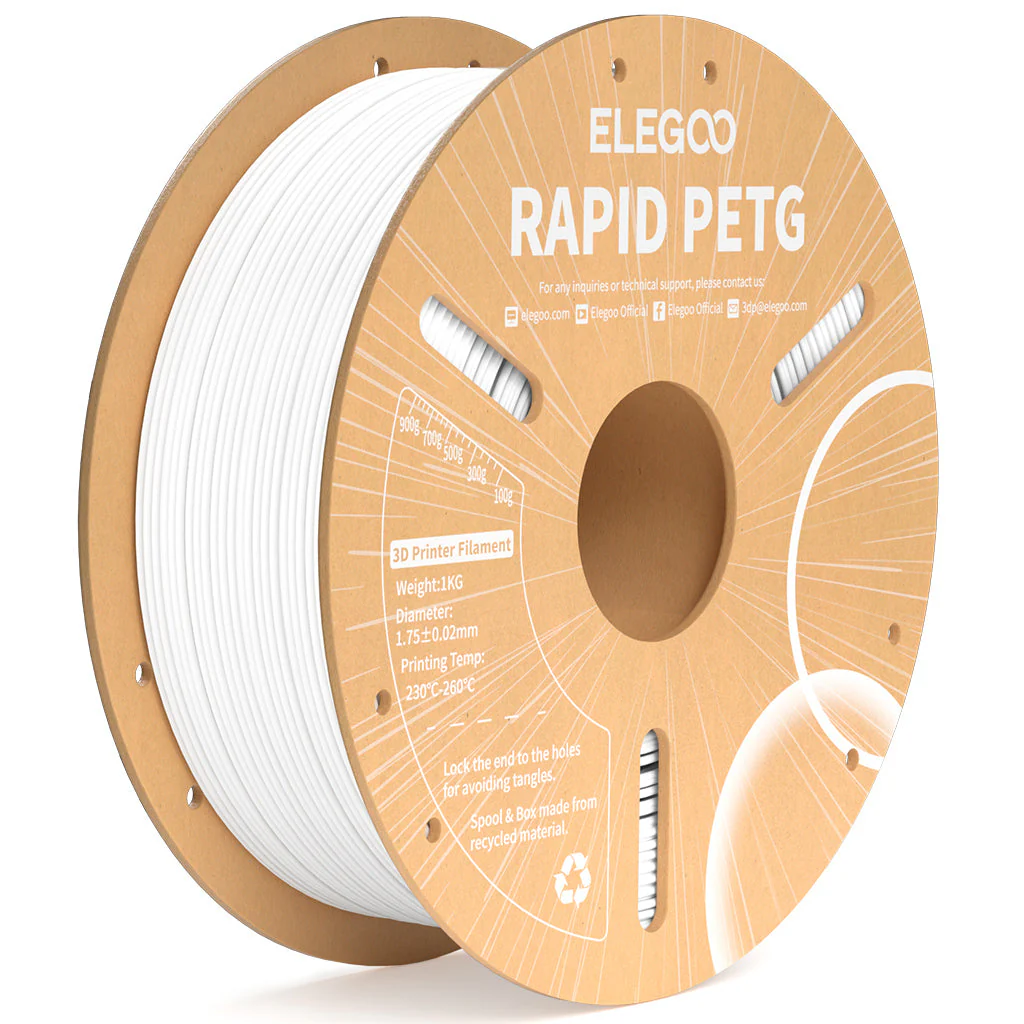 Elegoo Rapid PETG Filament – 1.75mm White 1kg