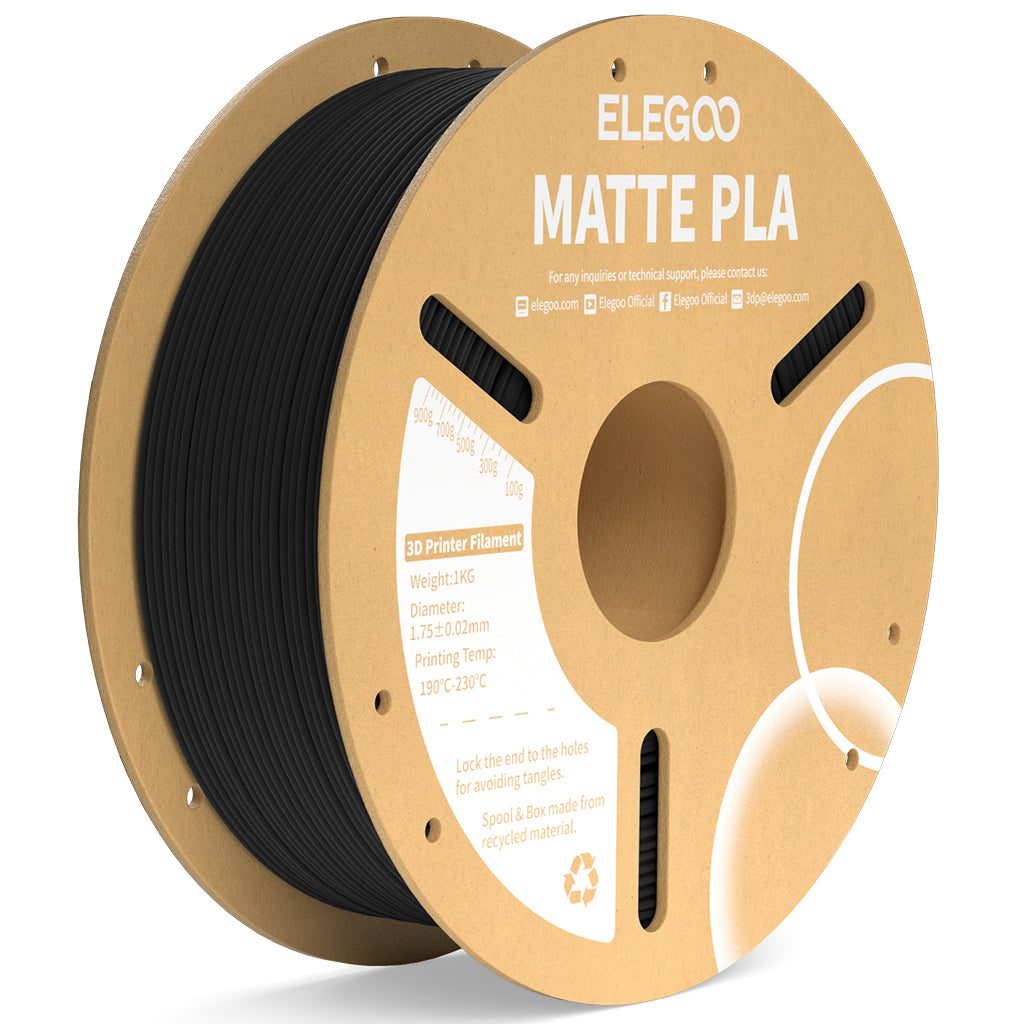 Elegoo PLA Matte Filament – 1.75mm Black 1kg