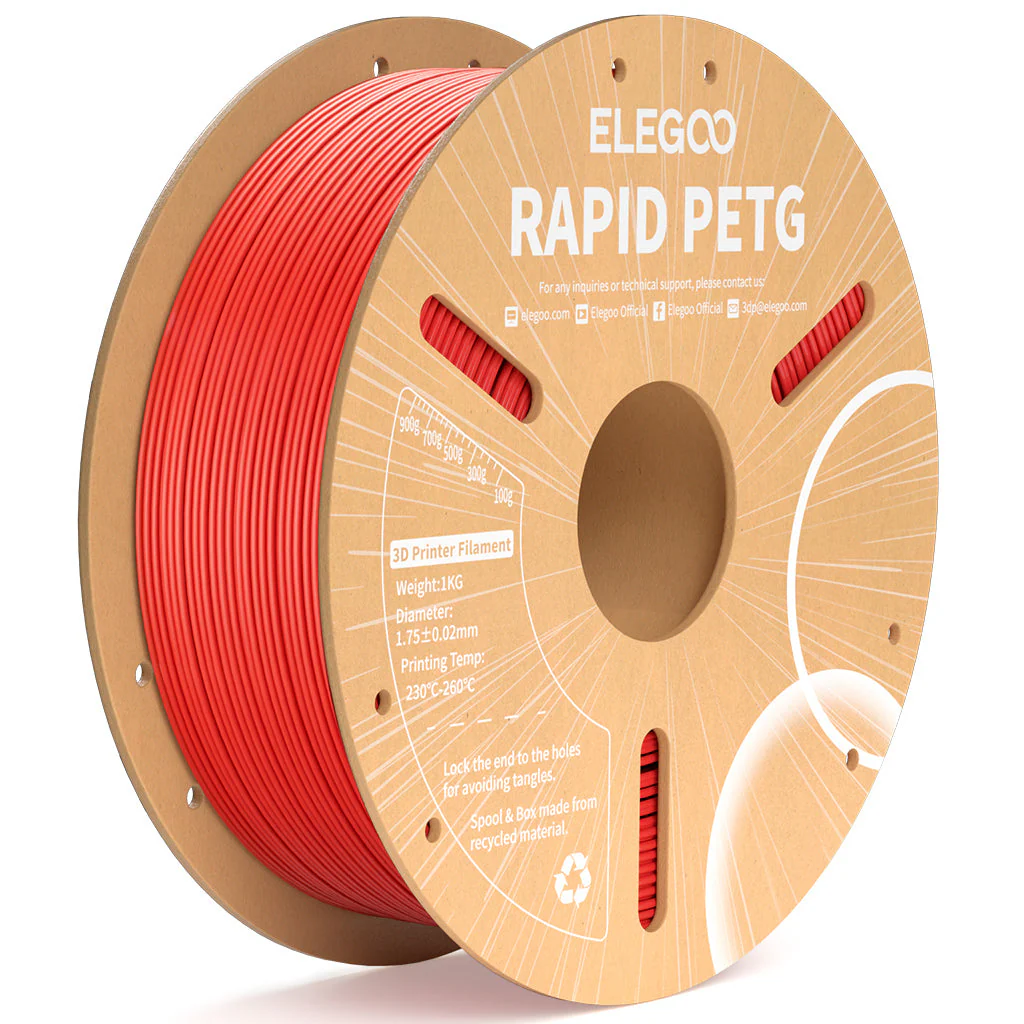Elegoo Rapid PETG Filament – 1.75mm Red 1kg